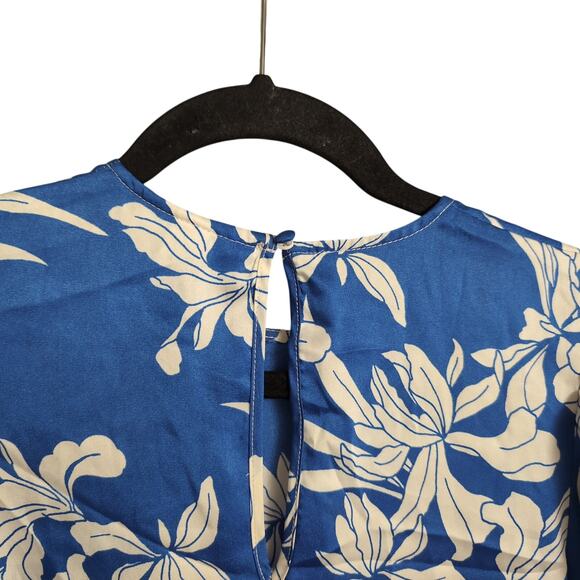 Alexis x Target Blue White Abstract Print Long Sleeve Drop Waist Midi Dress XXS - Picture 4 of 10